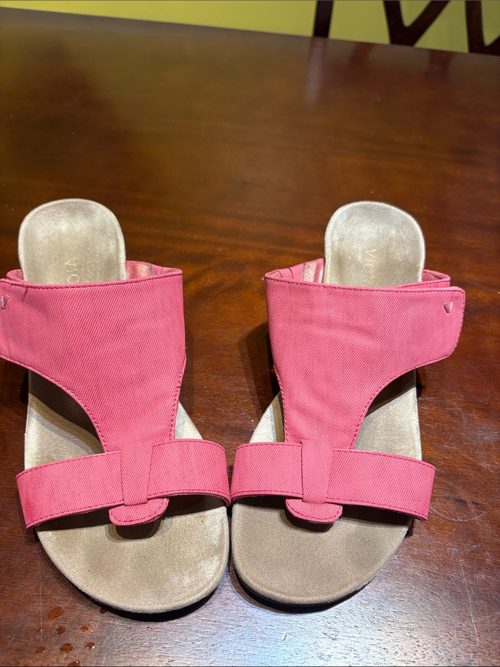 Vionic Coral Pink Slip-On Mules with Wide Straps